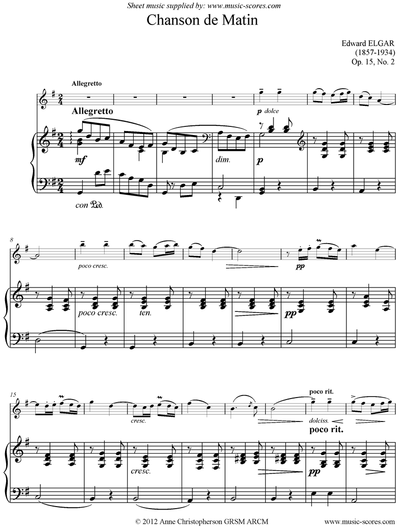 Chanson de Matin: Violin by Elgar