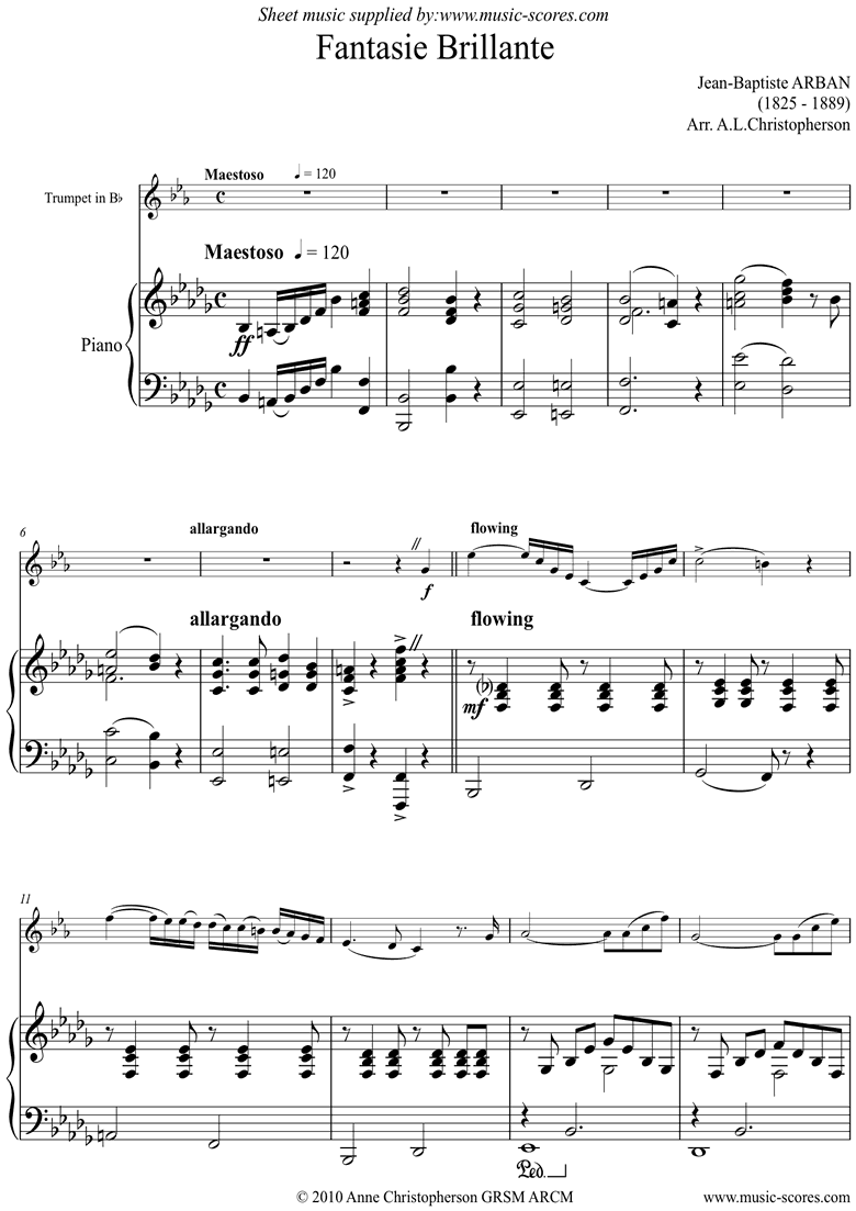 Front page of Fantasie Brillante: Trumpet sheet music