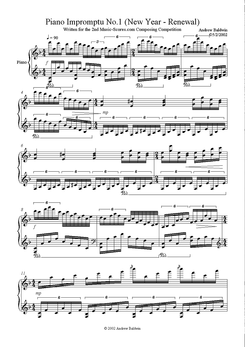 Front page of Piano Impromptu: No. 1 sheet music