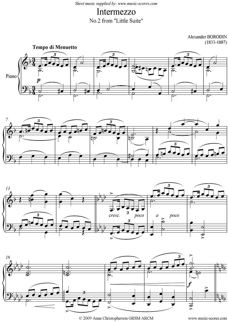 Front page of Little Suite: No.2: Intermezzo sheet music