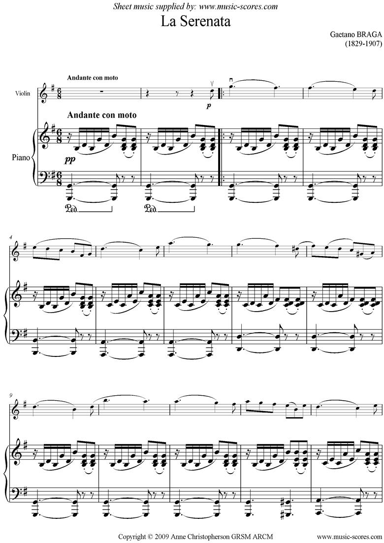 La Serenata: Violin by Braga