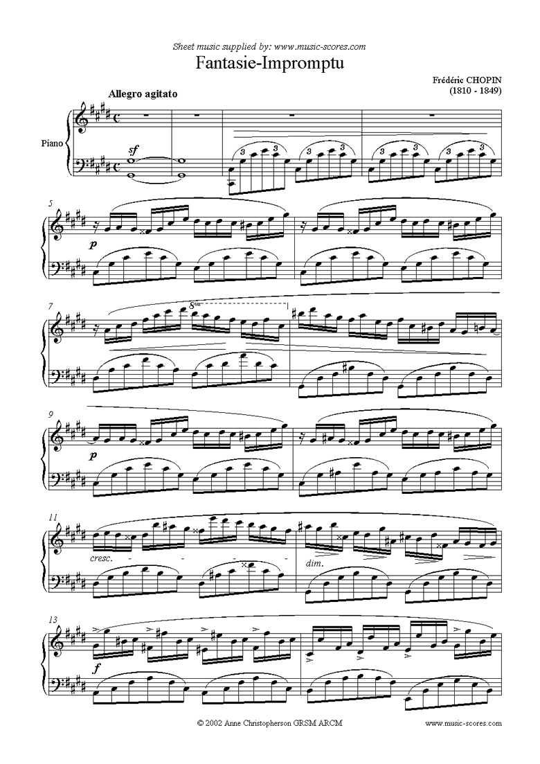 Front page of Op.66: Fantasy Impromptu sheet music
