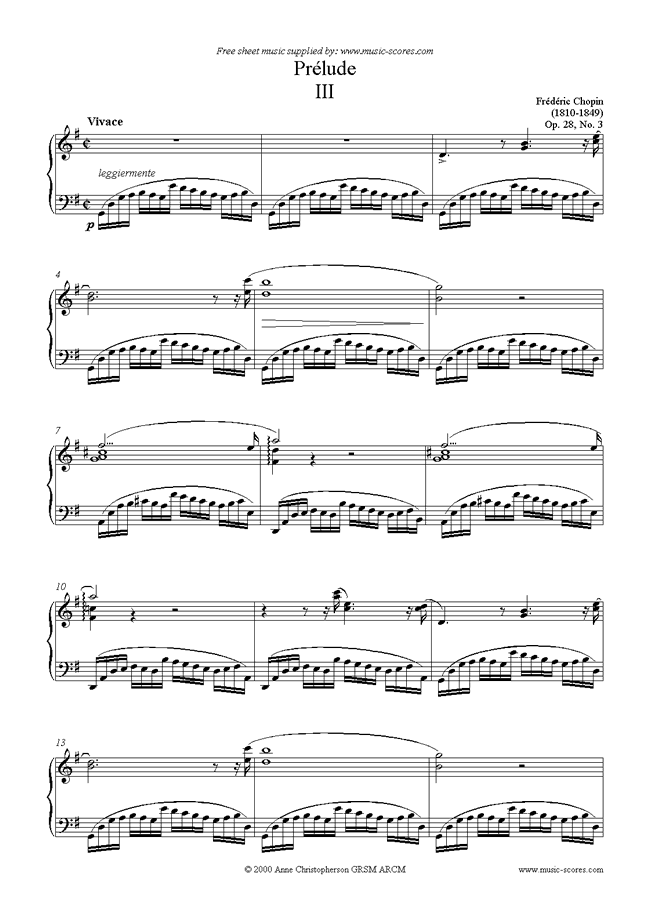 Front page of Op.28, No.03: Prelude no. 3 in G sheet music
