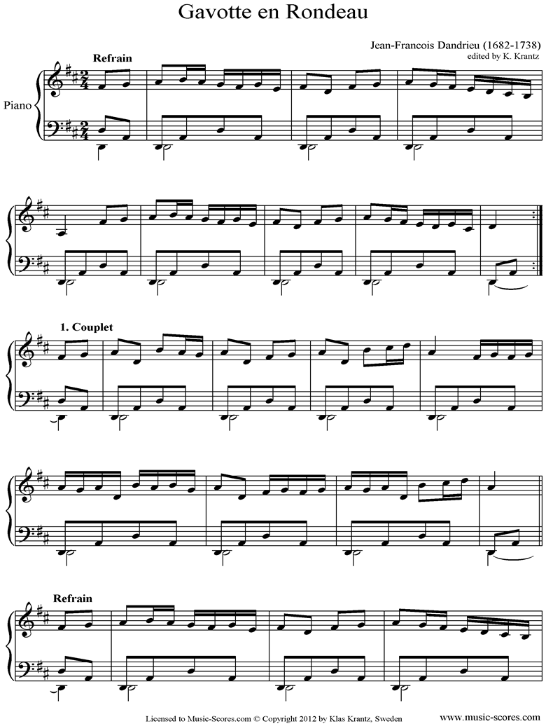 Gavotte en Rondeau: Piano by Dandrieu