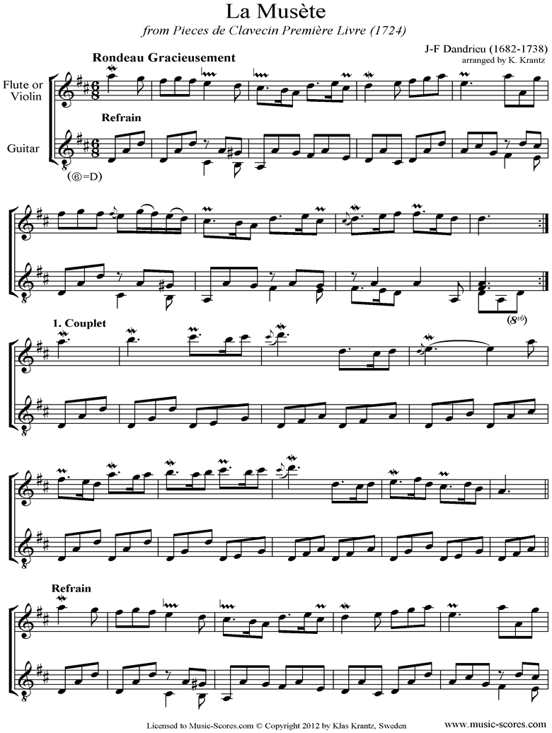 La Musete: Flute, Guitar by Dandrieu