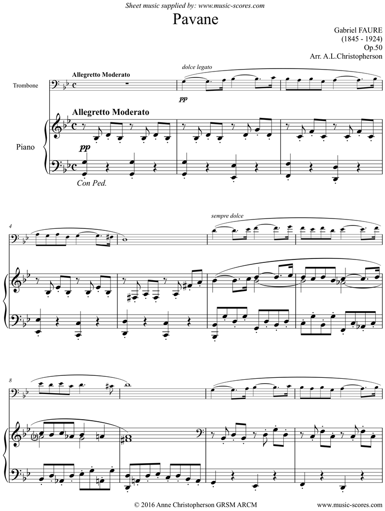 Op.50: Pavane: Trombone by Faure