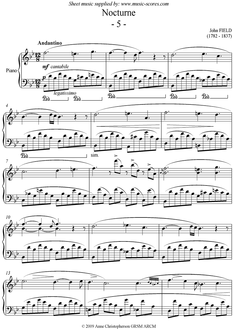 Front page of Nocturne No.05 sheet music