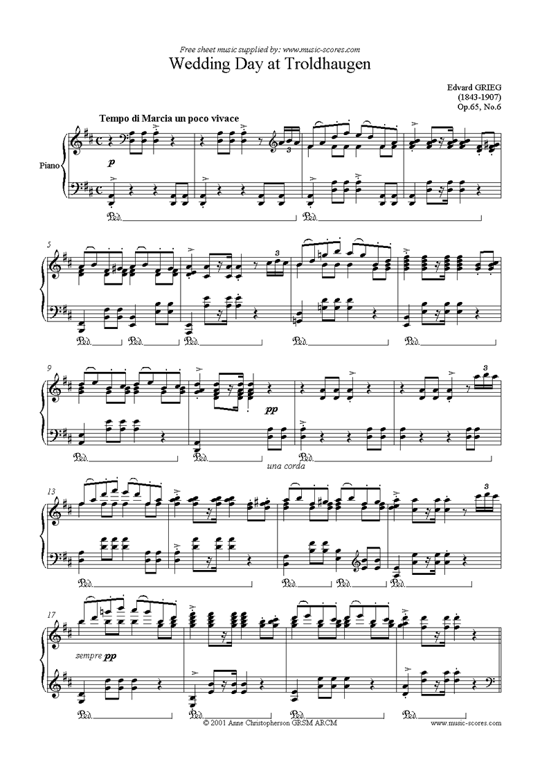 Op.65 No.6: Wedding Day at Troldhaugen by Grieg