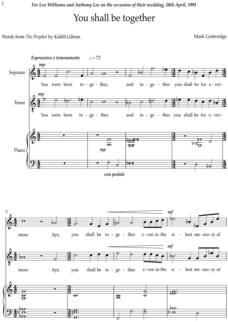 Front page of You Shall Be Together: Voice sheet music