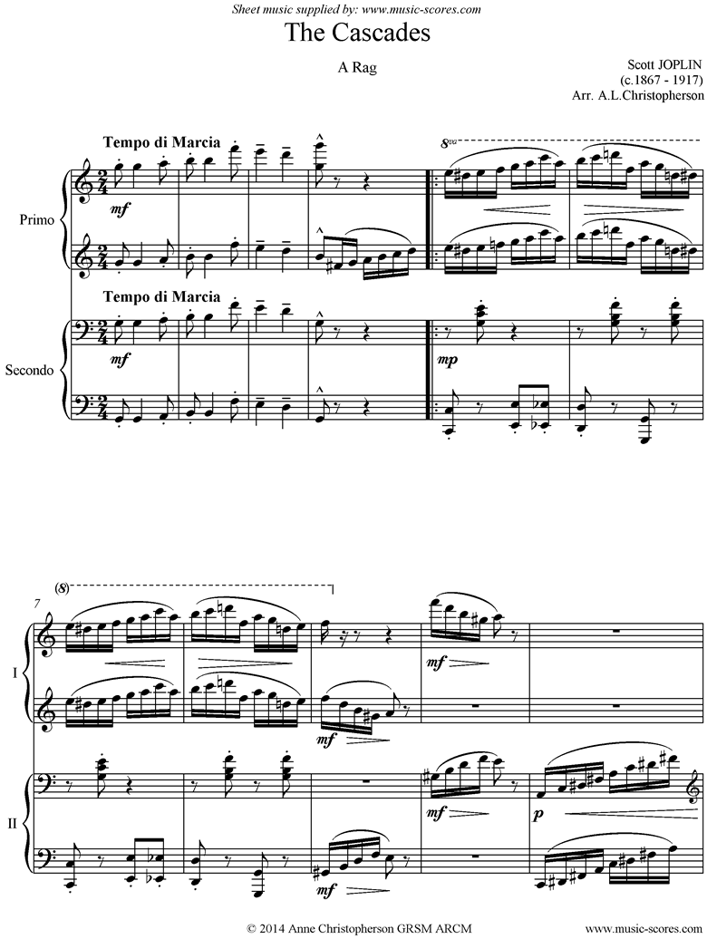 The Cascades: Piano Duet by Joplin