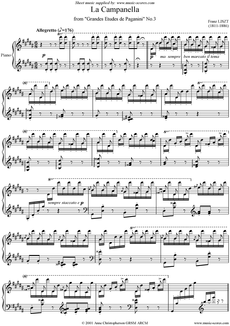 La Campanella: Etude No. 3 by Liszt
