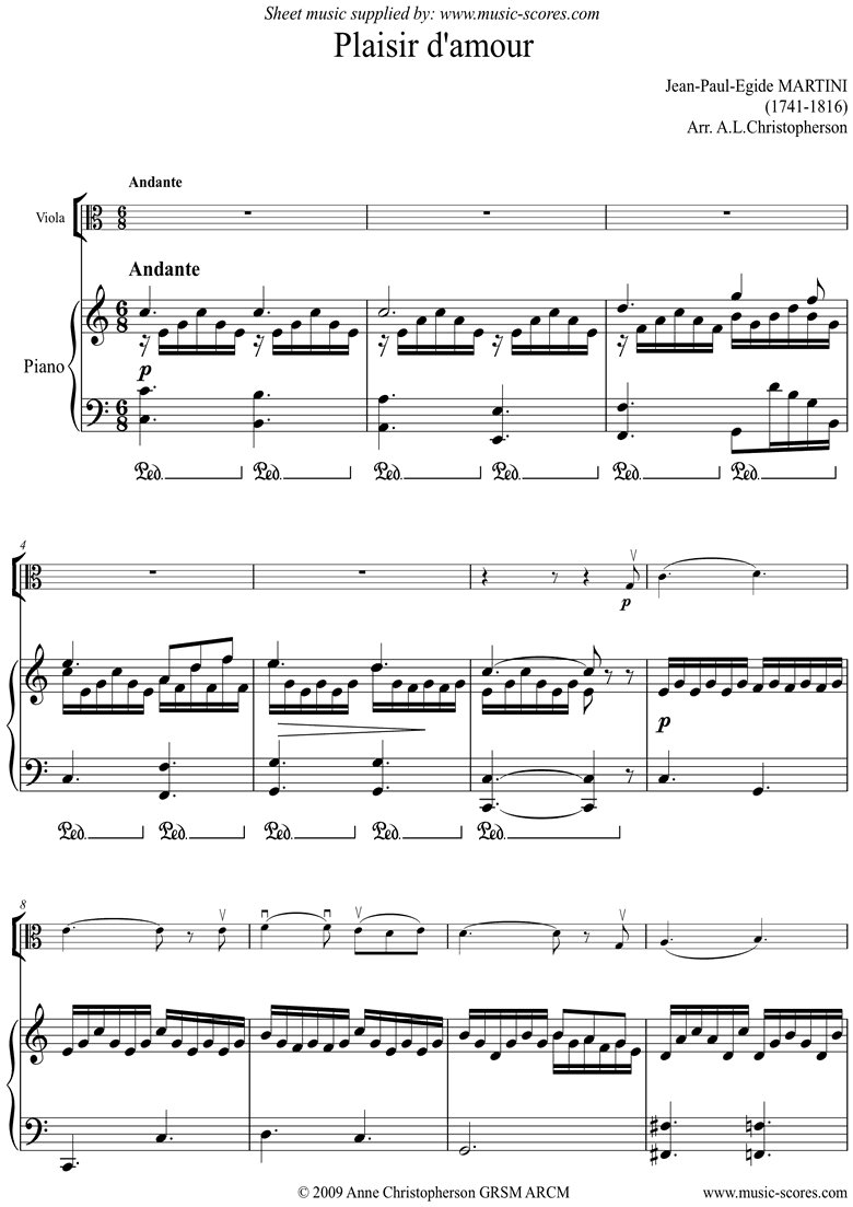 Plaisir d'Amour: Viola by Martini