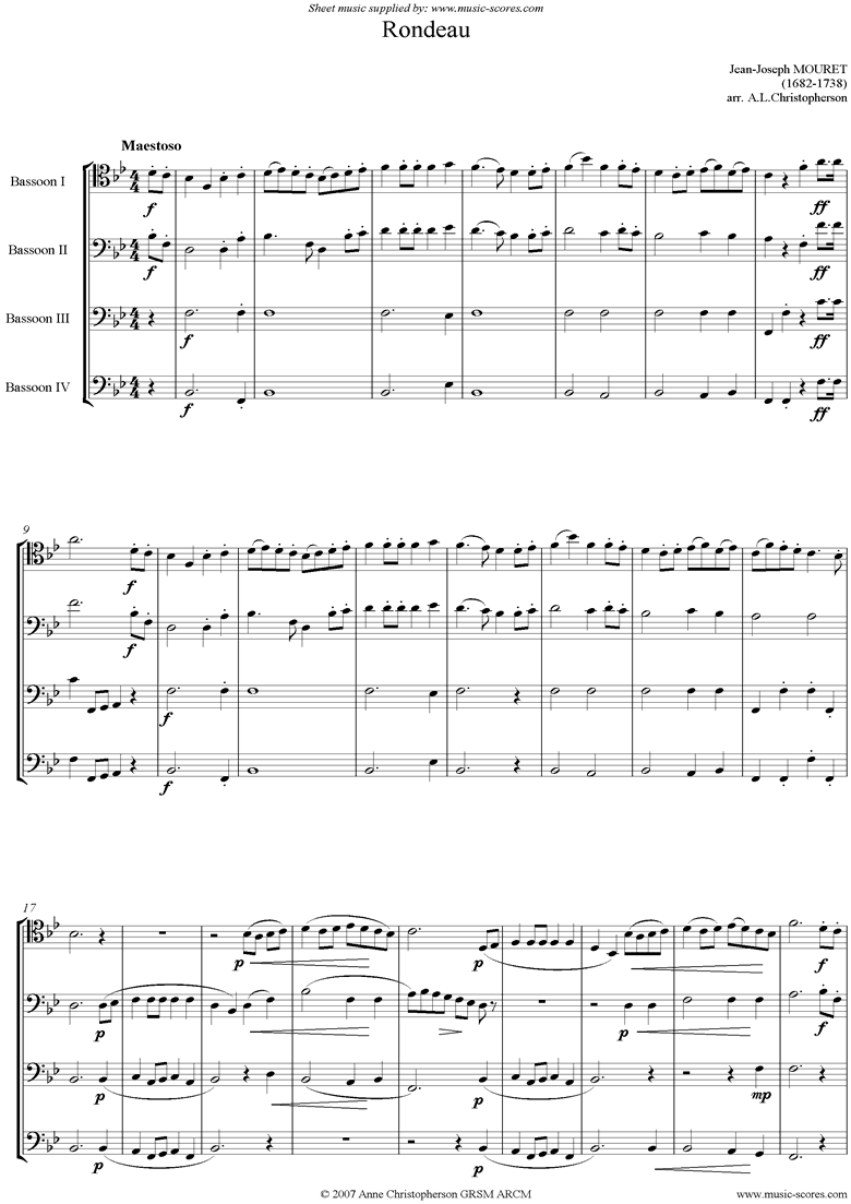 Rondeau: Bridal Fanfare: 4 bassoons by Mouret