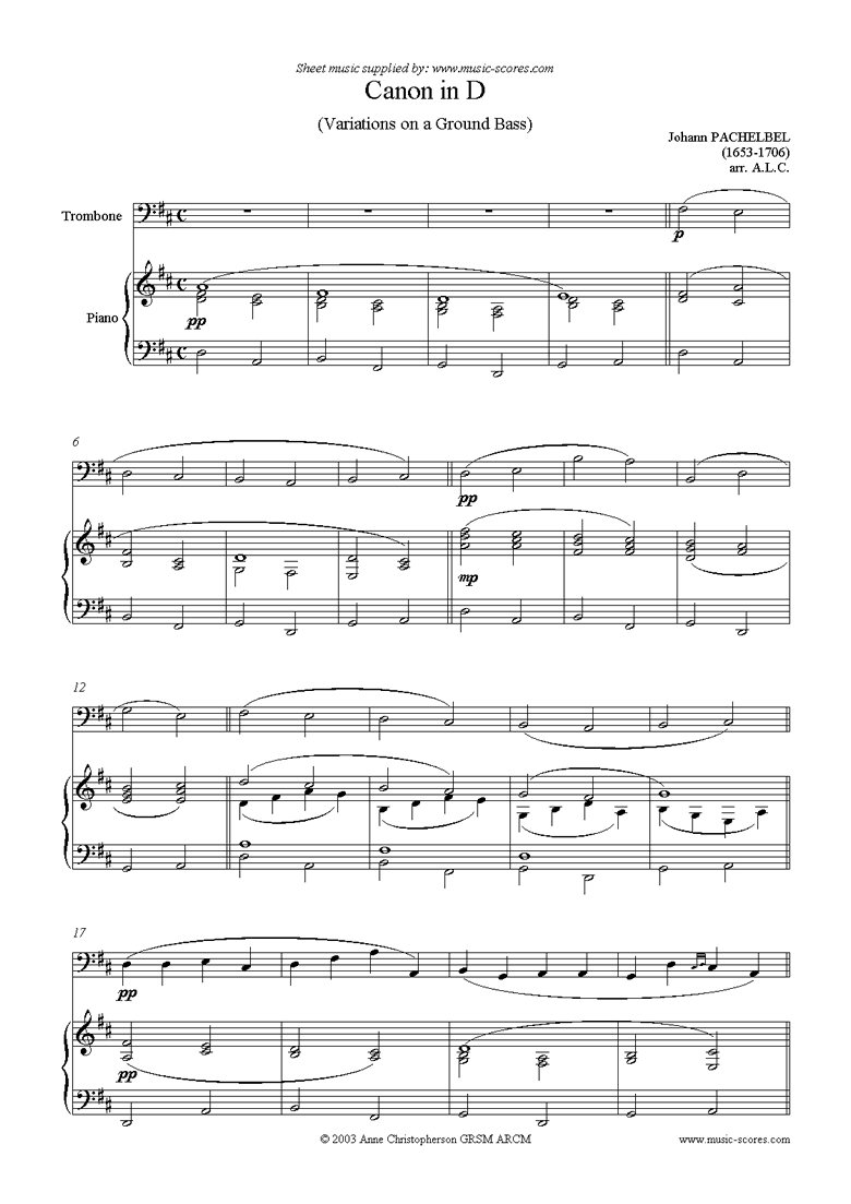 Canon: Trombone by Pachelbel