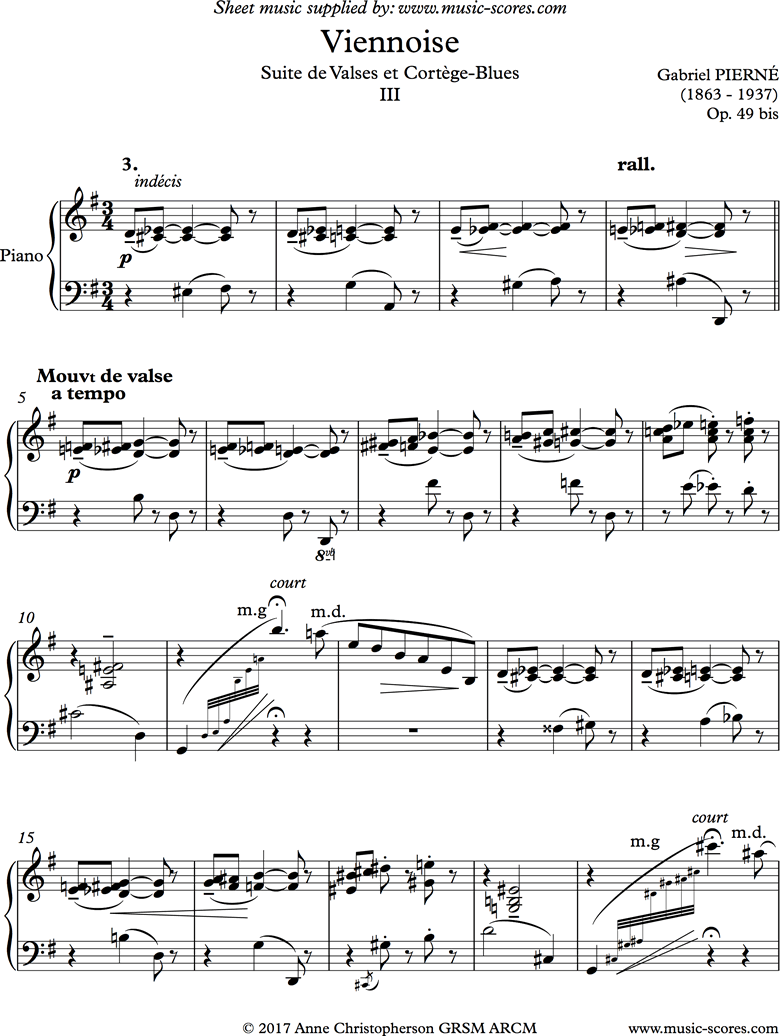 Front page of Viennoise: Valse 03: Piano sheet music