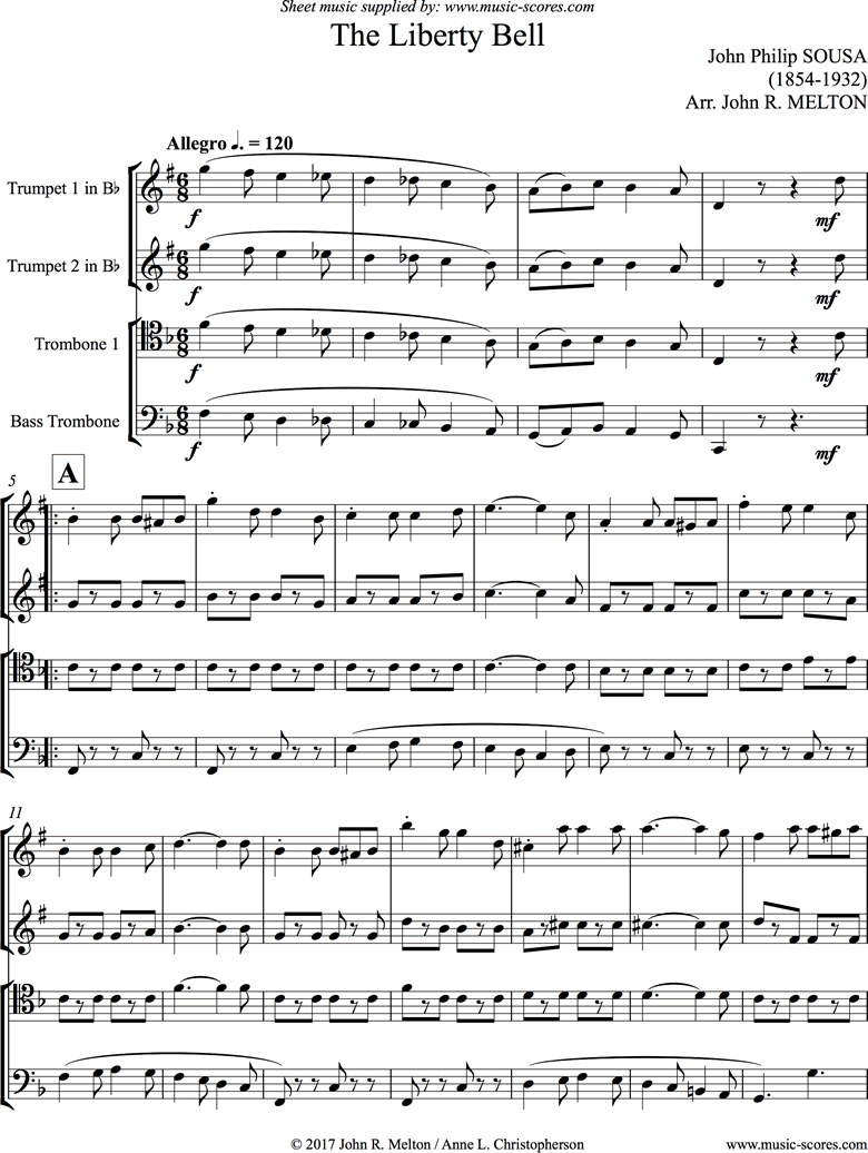 Liberty Bell: Brass Quartet by Sousa