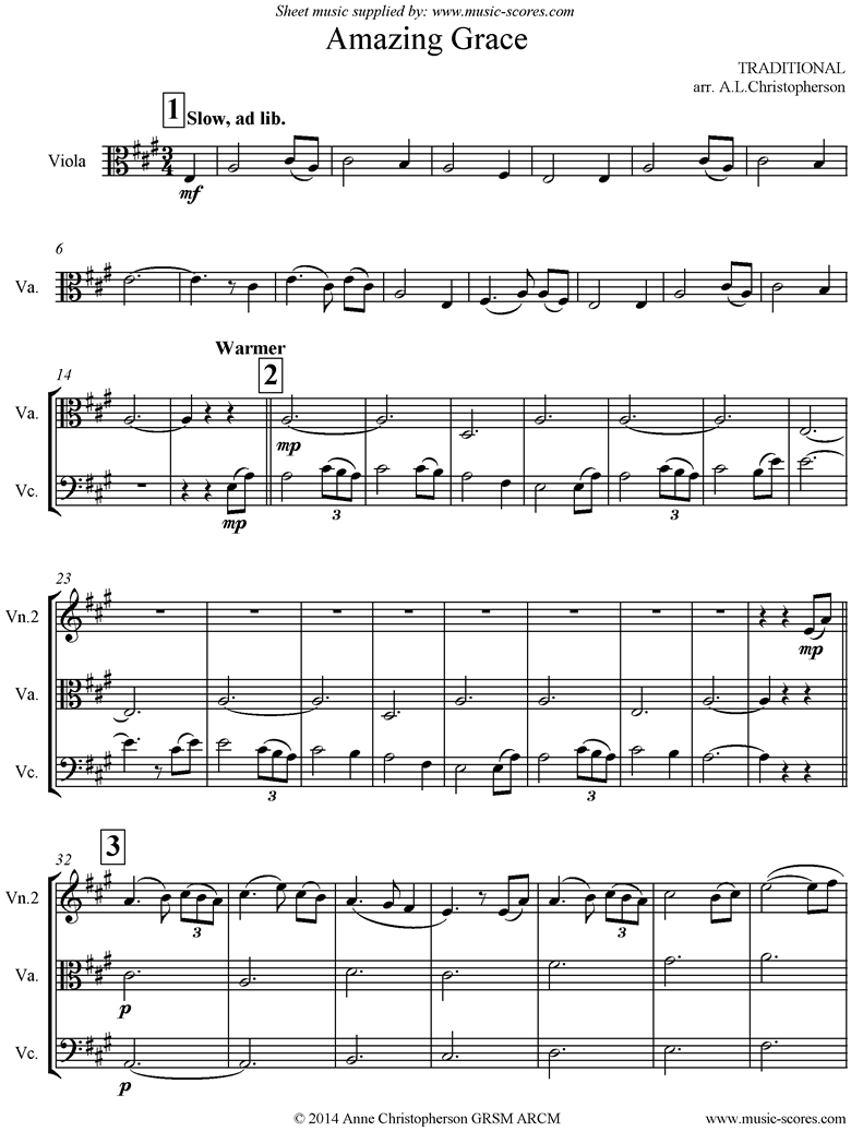 Front page of Amazing Grace: Strings: 5 mins sheet music