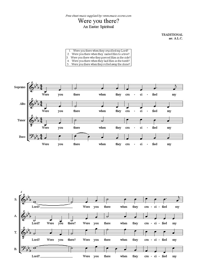 Front page of Were You There? sheet music