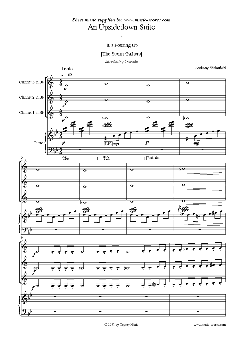 Front page of An Upside Down Suite sheet music