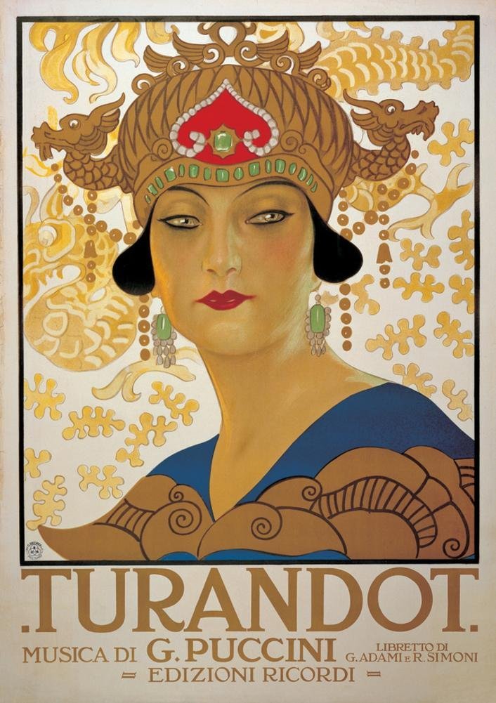 Poster for the opera Turando picuring an Eastern Asian lady