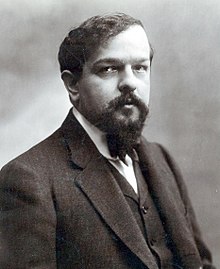 Black and White photograph of Claude Debussy taken in 1908 aged 46