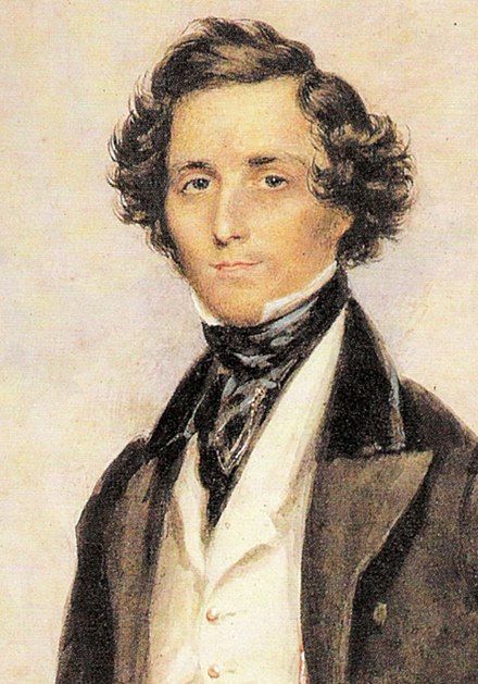 Colour portrait of Felix Mendelssohn as a young man