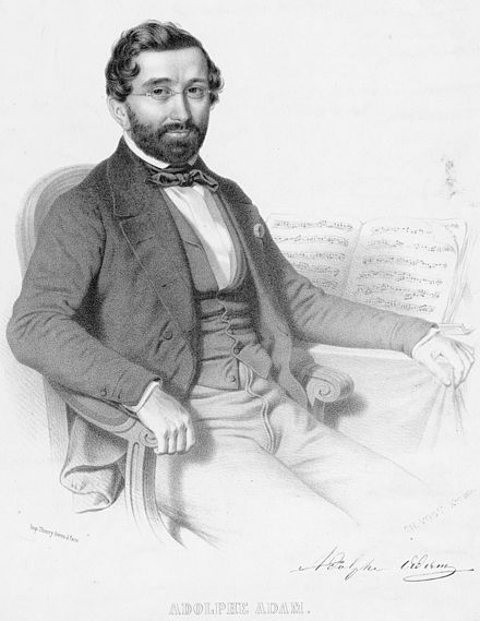 Lithograph of Adophe Charles Adam seated in a chair
