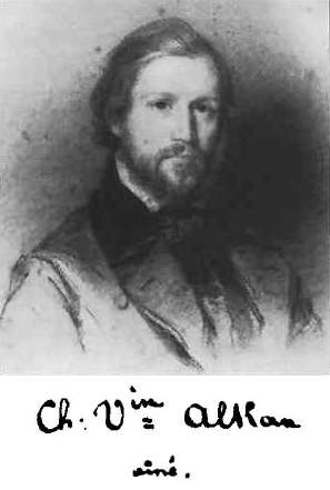 Portrait of Charles Alkan as a young man in black and white