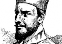 Black and white, head and shoulders drawing of Francesco Cavalli
