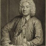 François Couperin, composer. Etching by Jean-Jacques Flipart,