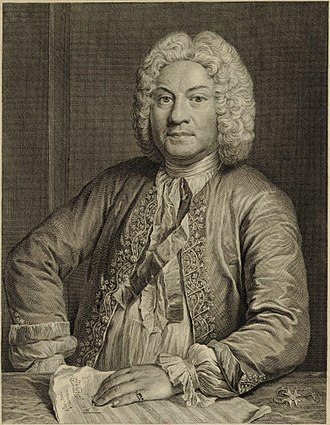 François Couperin, composer. Etching by Jean-Jacques Flipart,