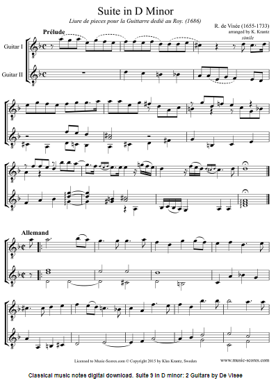 Robert de Visée Sheet Music