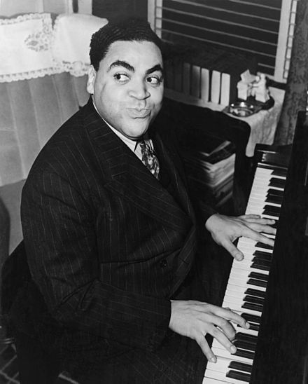 Black and White Photograph of Thomas Fats Waller playing the piano aged thirty four