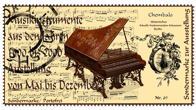 Drawing of a Harpsichord