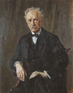 A coloured Portrait painting of Richard Strauss by Max Liebermann Bildnis