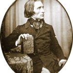 Black & White Photograph of Franz Liszt in 1843