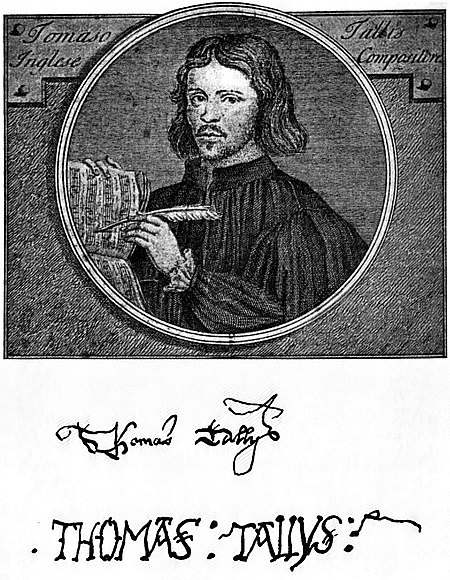 Thomas Tallis posthumous portrait engraving