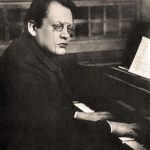 Black & White Photograph of Max Reger playing the piano c1910