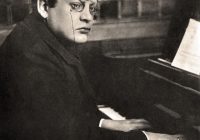 Black & White Photograph of Max Reger playing the piano c1910