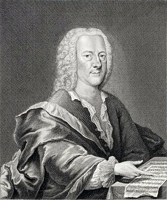 Engraving of Georg Philipp Telemann by Georg Lichtensteger c1745