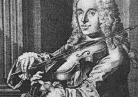 Black & White image of Francesco Maria Veracini playing the violin