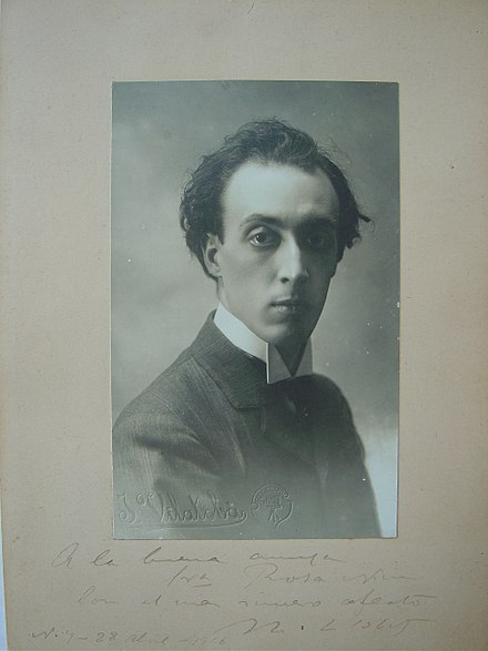 Black & White portrait of Miguel Llobet dated 1916