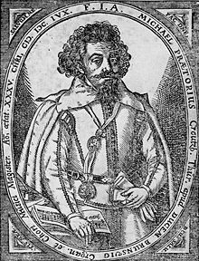 Black and White image of Michael Praetorius