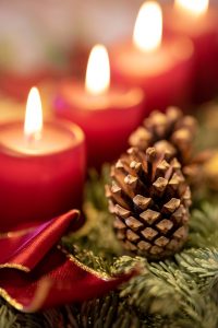 Row of candles for Advent