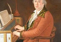 Portrait of Domenico Cimarosa playing the piano