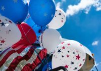 Photo of patriotic coloured balloons