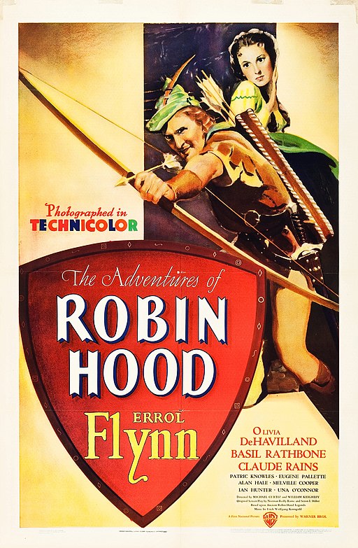 Film and TV music - movie poster of the Adventures of Robin Hood.