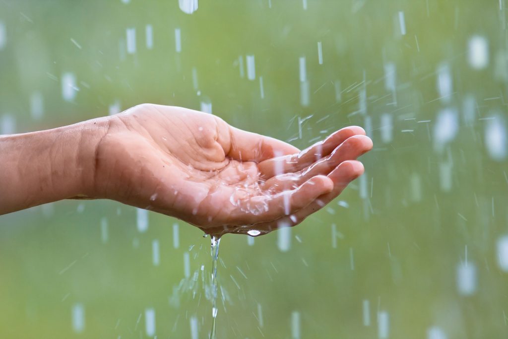 hand in the rain