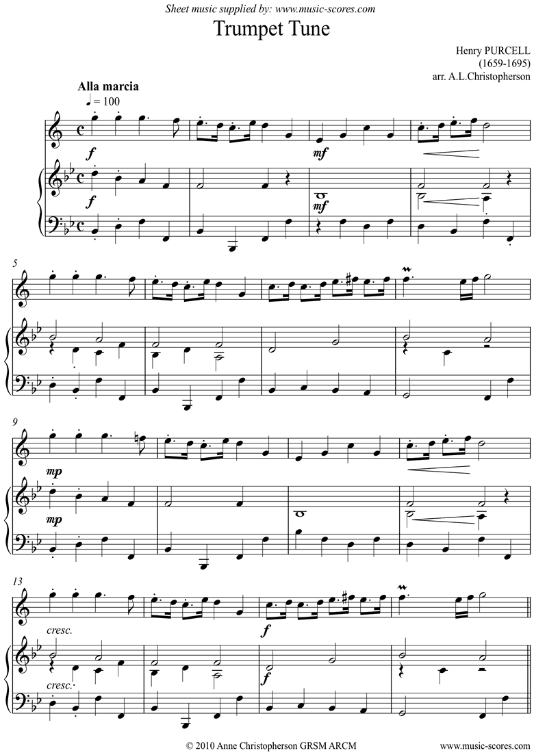 Front page of Trumpet Tune: Trumpet: Bb sheet music