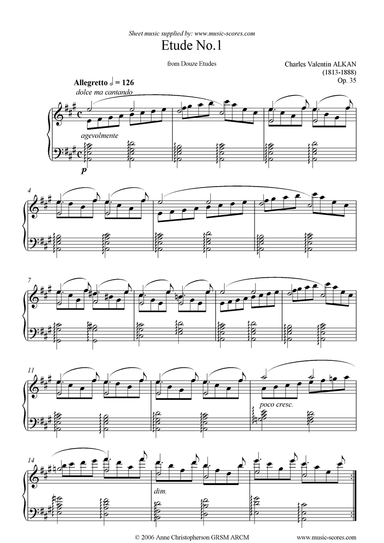 Front page of Op.35: 01: Douze Etudes sheet music